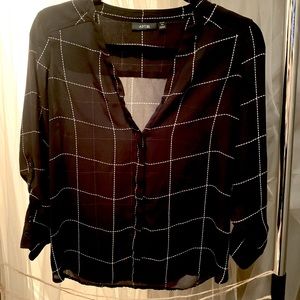 Black Polyester APT9 button down blouse